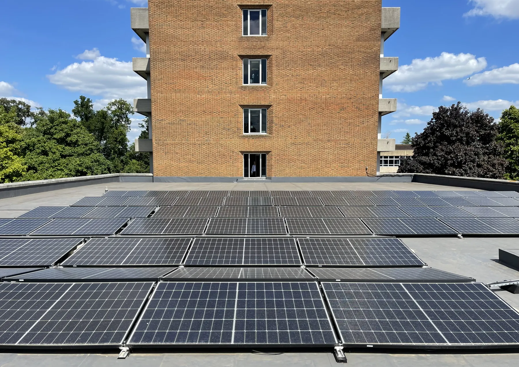 Solar PV array on a rooftop installed by Oakray